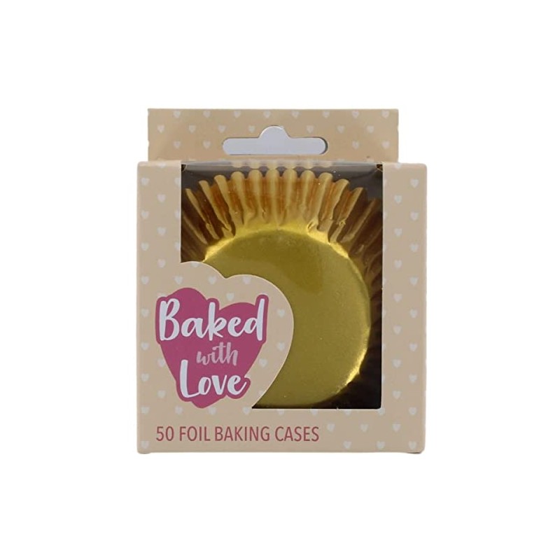 Baked with Love Gold Foil Baking Cases, Foil Baking Cups,
