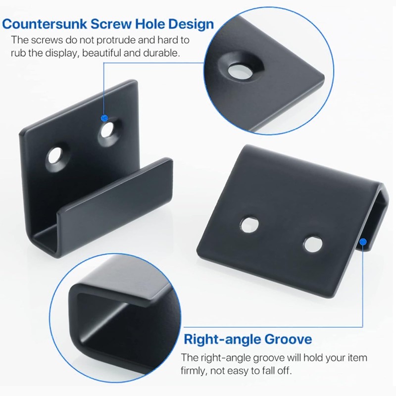 15mm Ceramic Tile Display Hooks Stainless Steel Flat J Hooks