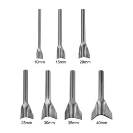 sourcing map 7pcs V-Shaped Leather Punch, 10mm-40mm, Leather Cutter, Belt End Cutter, Carbon Steel V Shape Punch Tool for Crafting Strap Belt, Wallet and Bag