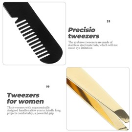 FOMIYES 4pcs Tweezer hair plucker plucking eyebrows brow remover tools grooming kit for men lash tools for eyelash extensions kit para pestañas suit for men Miss pointy wig Stainless steel