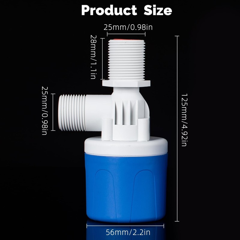 Automatic Float Valve for Water Tanks, 3/4" Top Inlet |