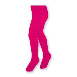 STEVEN Baby Girl's Cotton Rich Plain Knit Tights, 240 DEN, Warm and Cozy Unisex Pantyhose for Toddler, Infant, Newborn, 2-4 years (Dark pink)