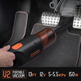 Suds Lab V2 Car Vacuum Cleaner - Professional Deep Clean Kit - Portable 12V DC High Power Handheld Vacuum with Attachments (3 Included) & Carry Bag - Powerful Suction for Wet & Dry (Car, Truck, RV)