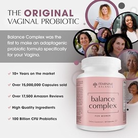Balance Complex 17-in-1 Vaginal Health 100 Billion Probiotics for Women pH Balance with Cranberry & D-Mannose | Promote Urinary Tract Health for Vagin