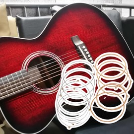 Yibuy 12 String Ballad String String 12 Pieces Gold+Silver Acoustic Guitar Strings Coated Copper Wound Set 12 Strings