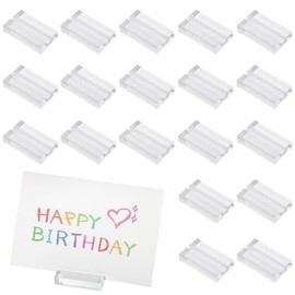 Lnrueg - 24 soportes de acrílico para tarjetas de 2 pulgadas, soporte para números de mesa con ranura para tarjetas, soporte para letreros de acrílico transparente para bodas, restaurantes y