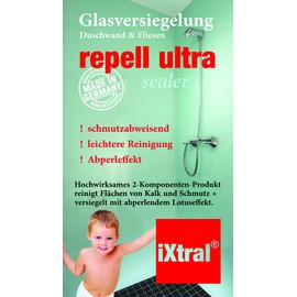 iXtral ® Repell Ultra Glass Seal vs Limescale & Dirt for Shower Screen Shower Cubicle Shower Enclosure
