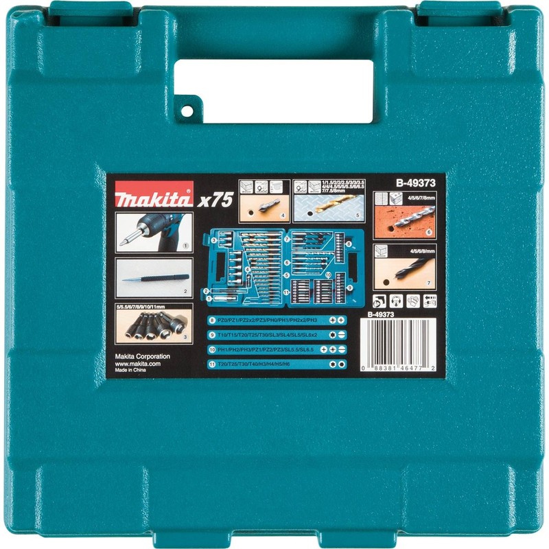 Makita B-49373 75 PC Metric Drill and Screw Bit Set