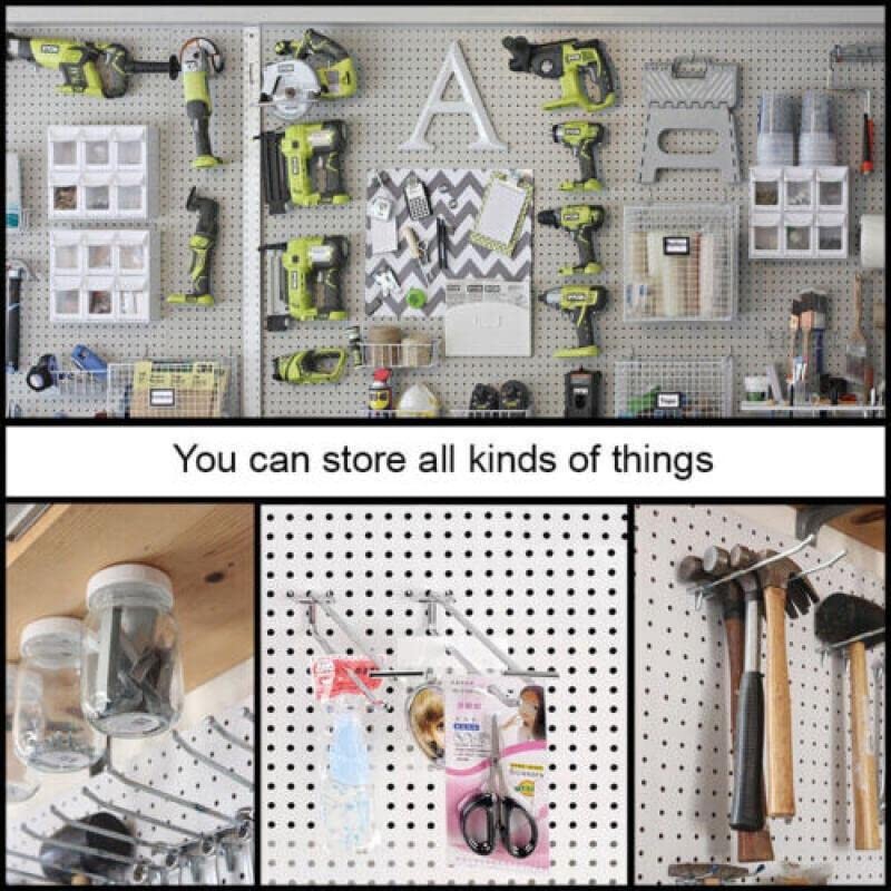 AIMALL 50x Pegboard Hooks Metal Panel Valcano Peg Board Hook