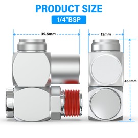 ERGAOBOY 4 PCS Silver 1/4" BSP Swivel Fitting Air Tool, 360 Degree Swivel Air Hose Connector Industrial Portable Pneumatic Adapte