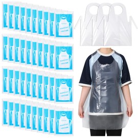 Velmitten 400 Pack Plastic Disposable Aprons Adults 24 x 37 Inch Large Clear Aprons for Cooking Disposable Smocks for Painting Picnic DIY Crafts Birthday Party Meeting Various Needs