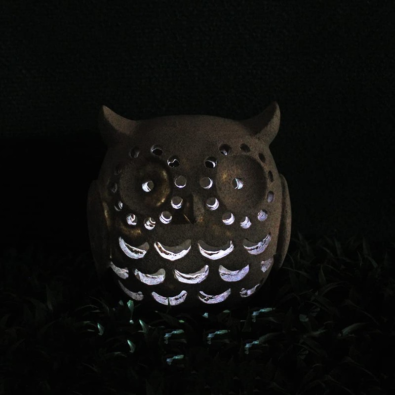 Solar Light LED Outdoor Garden Light Lamp Owl Height 16