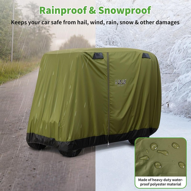 10L0L Universal 2-4 Passenger Golf Cart Cover for EZGO, Club