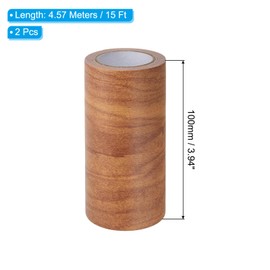 PATIKIL Wood Grain Repair Tape 4" x15ft,2 Pcs Self Adhesive Realistic Textured Repair Tape Patch for Floor Door Table Cabinets Desk,Wheat Maple