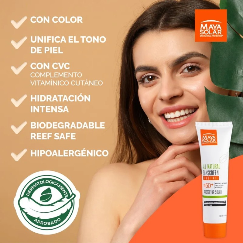 Protector Solar Facial Maya Solar All Natural Sunscreen Derma FPS