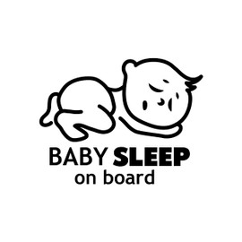 Cute Baby on Board Car Sticker - Baby on Board Sign for Cars - Funny Baby in Car Decal - Adorable Sleeping Baby on Board Sticker