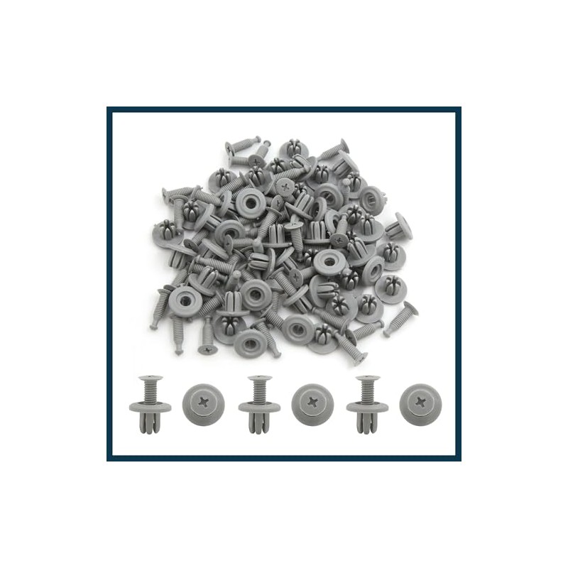 TUCKBOLD 50Pcs Plastic Push Pin Bumper Fender Rivets Expansion Screws