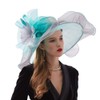 Women Organza Church Derby Hat Wide Brim Sun Hats for