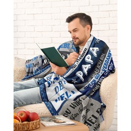 Papa Geschenk Geburtstag, Geburtstagsgeschenk für Papa von Tochter Sohn, Vater Geschenk, Bester Papa Geschenke, Geschenk Vater Geburtstag, Geschenk für Den Papa, Papa Kuscheldecke Geschenke 150X130CM
