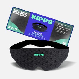 KIPPS Vented Sleep Mask - Light Blocking, 3D Eye Mask, Zero Eye Pressure, Comfortable & Adjustable, Perfect for Sleep/Travel/Yoga and to add More Zen in Your Life - Carbon Black