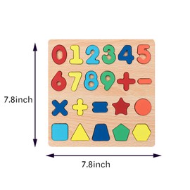 Wooden Puzzles for Toddlers, 2pack Alphabet Shape Puzzles for Kids Wooden Montessori Toddler Wooden Alphabet Number Shape for Kids 3 Years Old Boys & Girls
