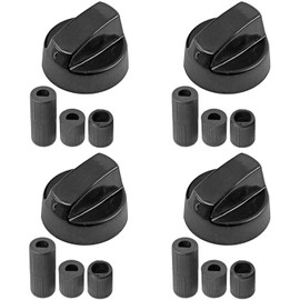 FortuneGlobe Universal Control Knobs mit 12 Adaptern, universal, schwarz, für alle Marken von Backöfen