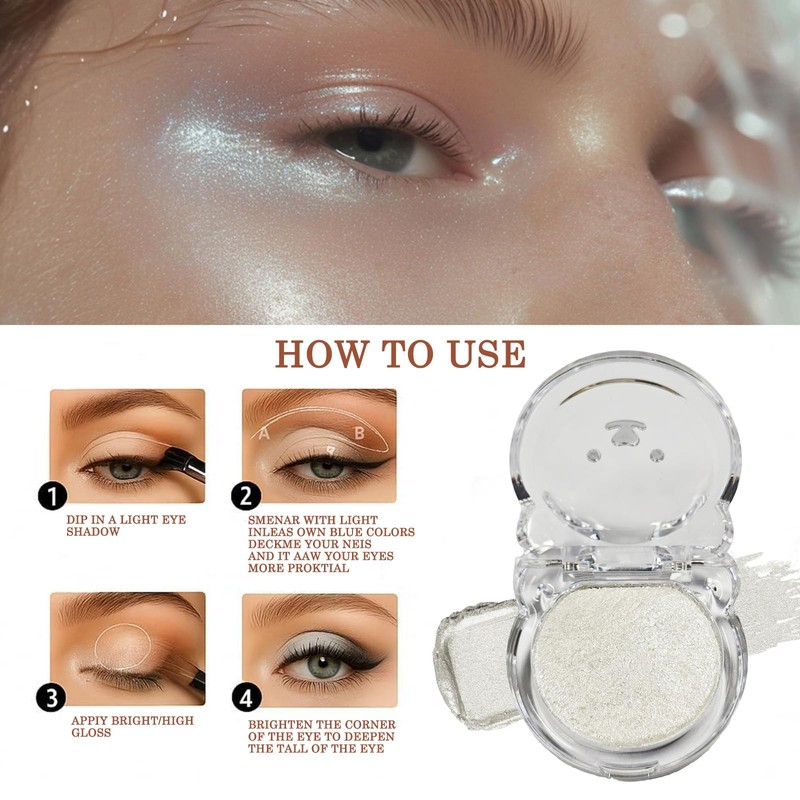 Highlighter Makeup with Champagne Dusk Glitter Eyeshadow – Highly Pigmented