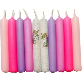 GLOWYBOX Geburtstagskerzen für Kerzenring Kerzen für Kindergeburtstag bunte Kinderkerzen Geburtstagszug Kerzen pink rosa bunt Baumkerzenpink dip Dye Kerzen Einhorn pink