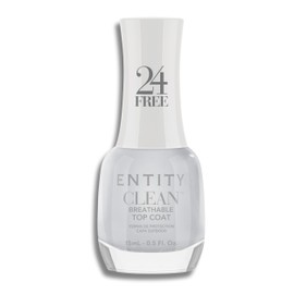 Entity Clean Top Coat Breathable Nail Lacquer, 0.5 oz, Vegan and Cruelty Free Nail Polish with Added Biotin, Halal Nail Polish Top Coat, Organic Fingernail Polish