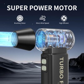 Compressed Air Duster-100000RPM Electric Air Duster for PC&Keyboard Cleaning，4-Speed Cordless Turbo Fan Rechargeable Reusable Compressed Air Blaster for Car, Air Bed, Outdoors, Home