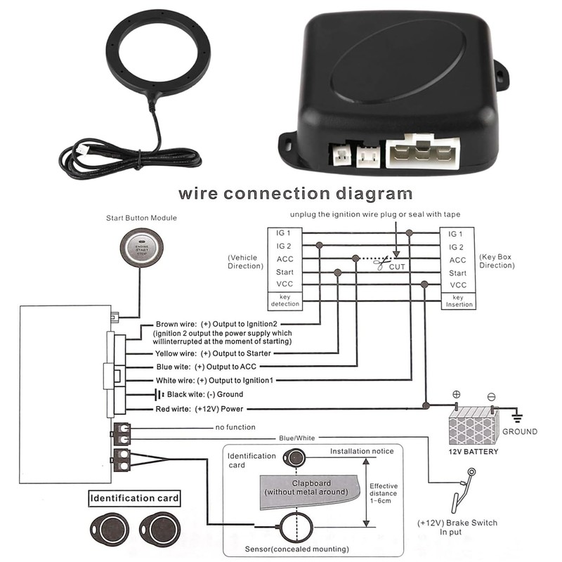 Push to Start Ignition Kit Smart RFID Push Button Engine