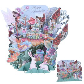 moin moin message cards birthday cards birthday fancy pop out 3D illusion fairy fairy tea party rabbit nursery rhymes picture book | Pop Up Cards + Envelopes Set of 2 2104me169