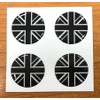 Union Jack Flag Stick/Decal 4 x 30mm BLACK and WHITE