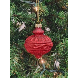 Wizardi Red Round Christmas Glass Ornament F07M7-20-LH76-