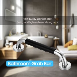 19.6 Inch Anti-Slip Shower Grab Bar Handle Stainless Steel Bathroom Grab Bar Silicone Covered Grip Wall Mount Safety Hand Rail Support  for Handicap Elderly Injury
