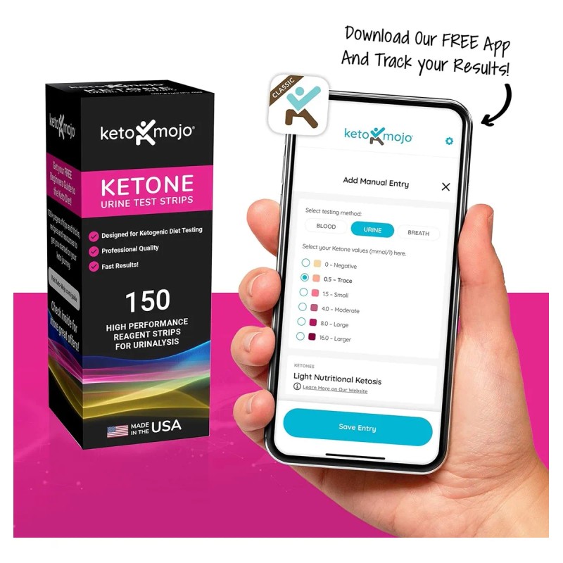 150 Pruebas Para Cetosis Tiras Reactivas De Orina Keto Mojo