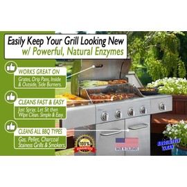 Absolutely Clean IT JUST WORKS GREAT as Grill Cleaner Spray! - Professional Strength, Natural Enzyme Formula - Fast Acting, Fume Free - USA Made (16oz Spray Bottle)