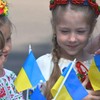 Anley Ukraine Mini Flag 12 Pack - Hand Held Small