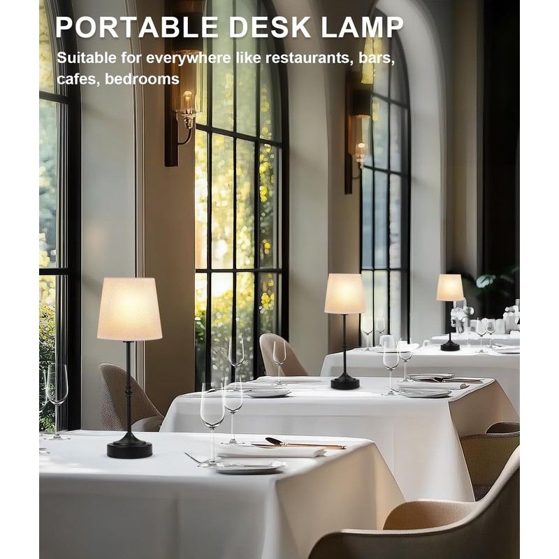 Swinerton Cordless Lamp Rechargeable LED Table Lamp, 5000mAh Battery Operated,