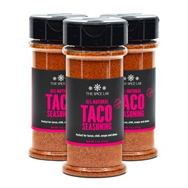 The Spice Lab Taco Seasoning - All Natural, Gluten Free Taco Seasoning Mix - 4.5 oz Shaker - 3 Pack - Perfect Non GMO - Spicy Mexican & Fajita Mix - 7051