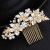 Yovic Crystal Bride Wedding Hair Comb Gold Bridal Headpieces Rhinestone