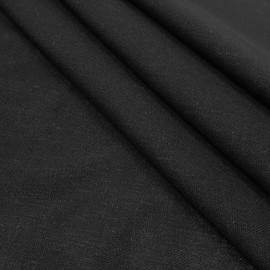 Bella - Natural Linen Cotton Fabric for Clothing & Decoration - Prewashed - per metre (Black)