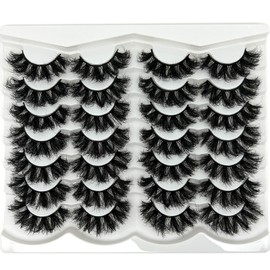 etokdos Dramatic Lashes Mink 20mm Big Faux Mink Fluffy False Eyelashes Pack 3D 25mm Lashes Thick Long Lash Strips