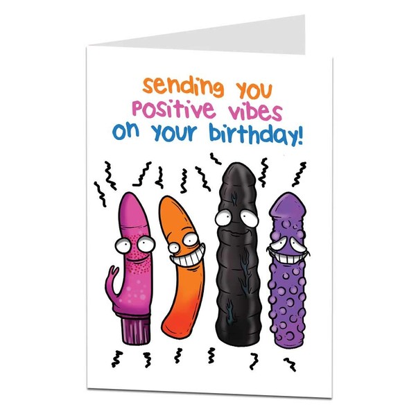 Funny Birthday Card For Women Sending You Positive Vibes