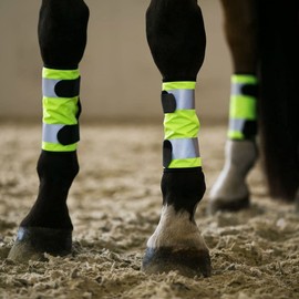 Horze Reflective Leg Wraps for Horse-Pair - Yellow - One Size