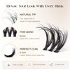 BEFER Lash Clusters, 108 Pcs 3D Curl Eyelash Clusters Volume