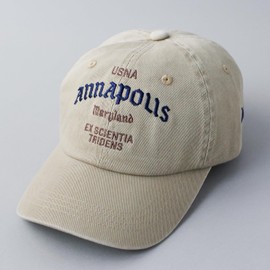 Avilex MA-1 Military USNA Logo Cotton Low Cap, Embroidery, Men's Hat, American Casual, Summer Baseball Cap, (01) beige, Free size