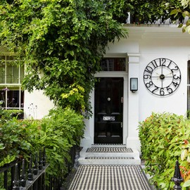 30 in Extra Large Outdoor Clock – Waterproof Outdoor Indoor Wall Clock for Patio/Pool Area – Farmhouse Decorative Outdoor Clocks Sient Battery Operated – Vintage Outside Clock for Garden, Backyard