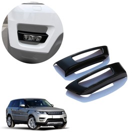 YUECHI For Range Rover Sport 2014-2017 Car ABS Front Fog Lamp Trim Accessories (Gloss Black)