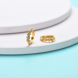 Silver Hoops Earrings for Women, Dainty Sterling Silver Small Gold Huggie Hoop Earrings | Hypoallergenic Daisy Flower Hoops Earring Jewellery Gifts for Ladies Girls Birthday Wedding, 10mm Hoop